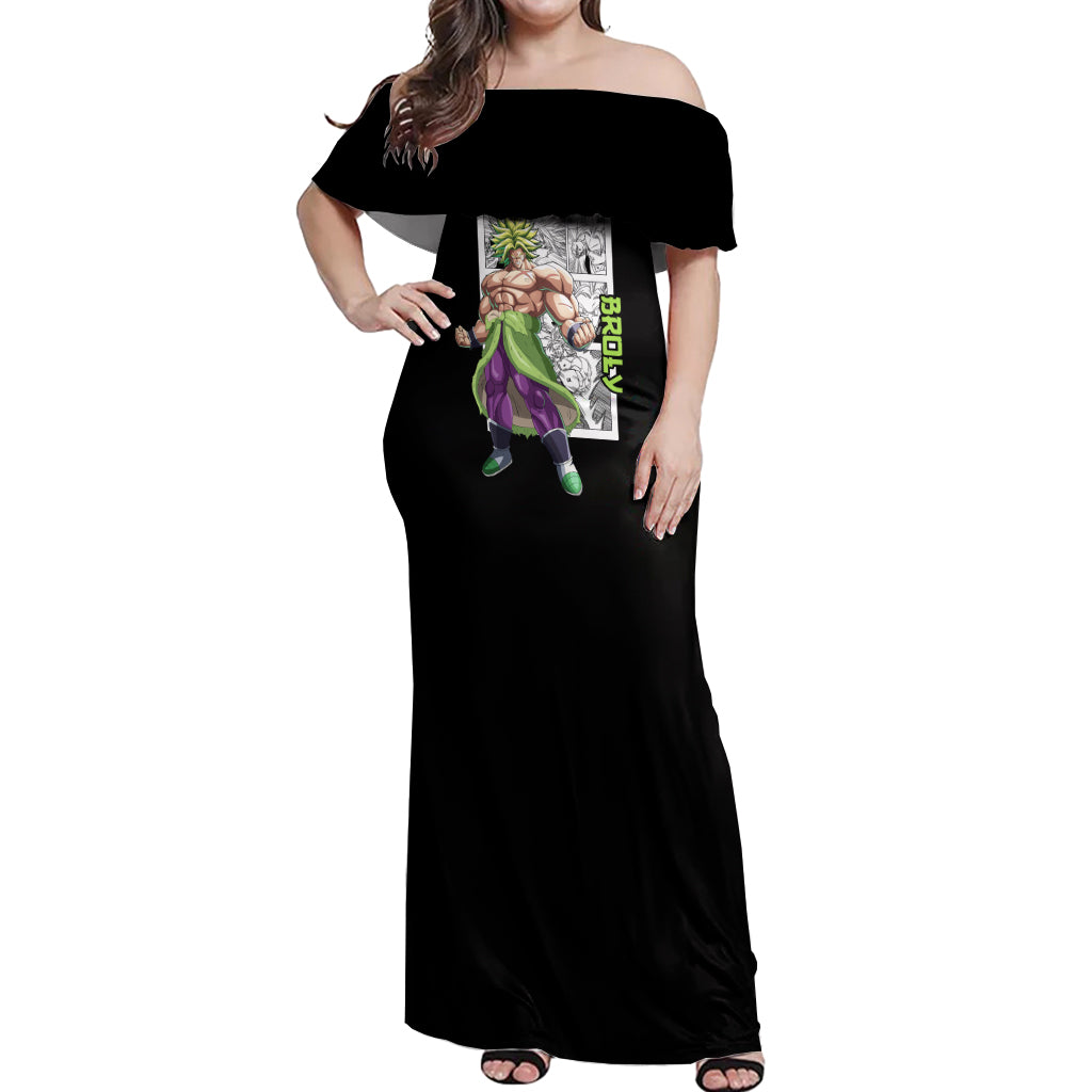 Broly Legendary SSJ Off Shoulder Maxi Dress Dragon Ball Mix Anime Manga