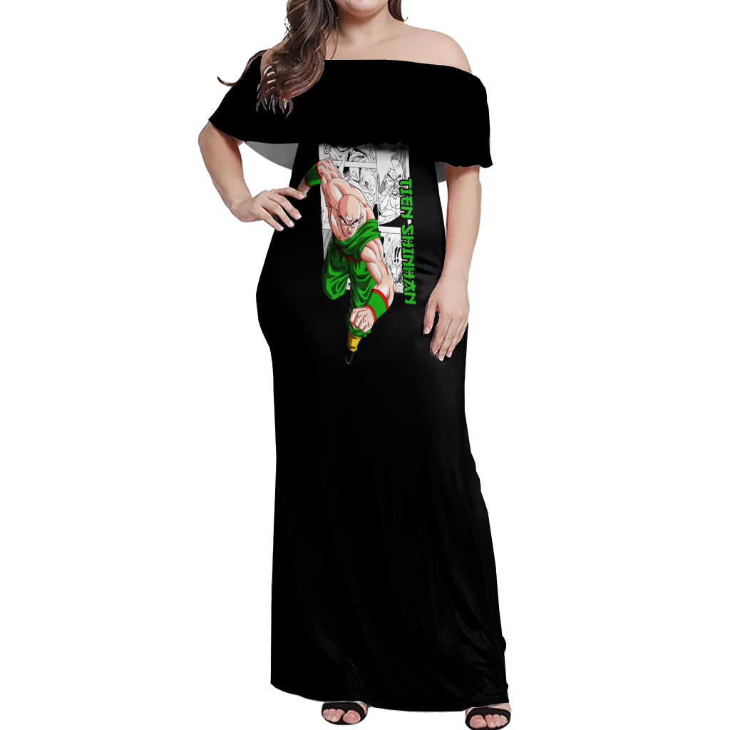 Tien Shinhan Off Shoulder Maxi Dress Dragon Ball Mix Anime Manga