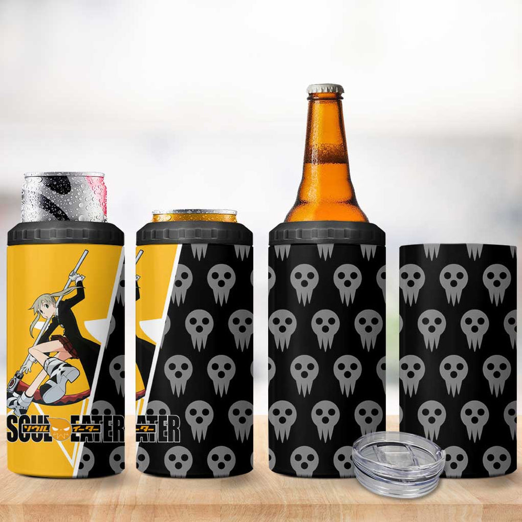 Albarn Maka Soul Eater 4 in 1 Can Cooler Tumbler Anime Art Mix With Skull Pattern Style