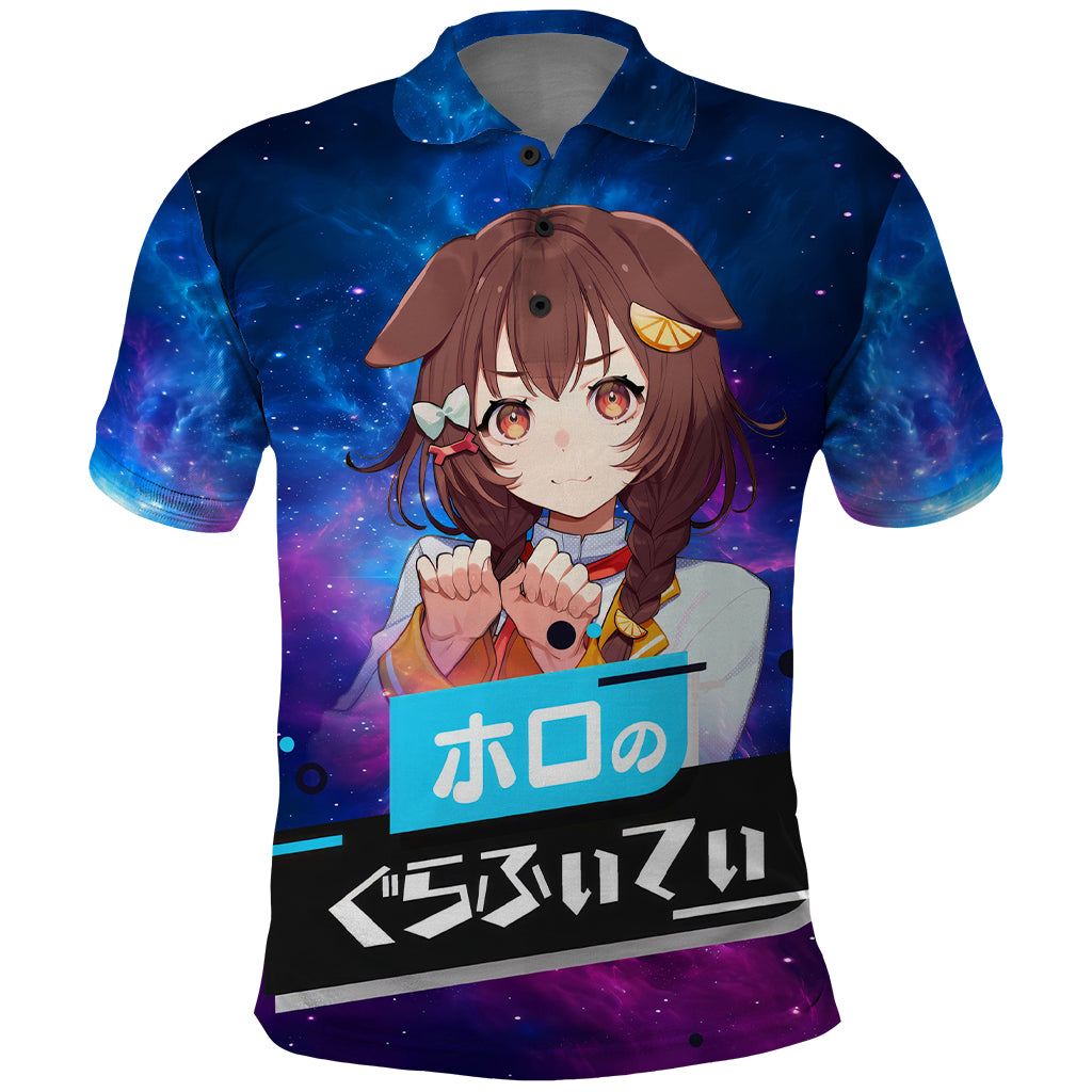 Inugami Korone Holo Live Polo Shirt Galaxy Style