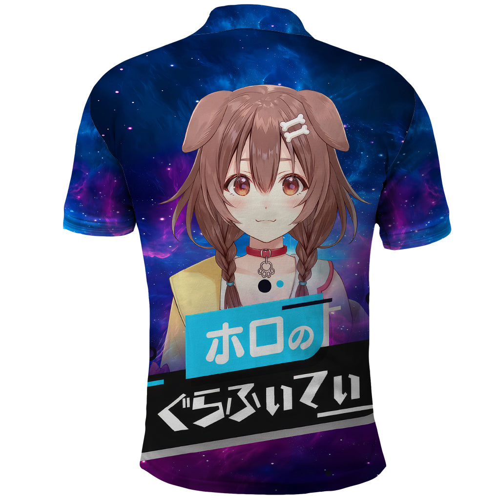Inugami Korone Holo Live Polo Shirt Galaxy Style