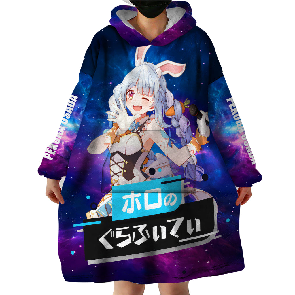 Pekora Usada Holo Live Wearable Blanket Hoodie Galaxy Style