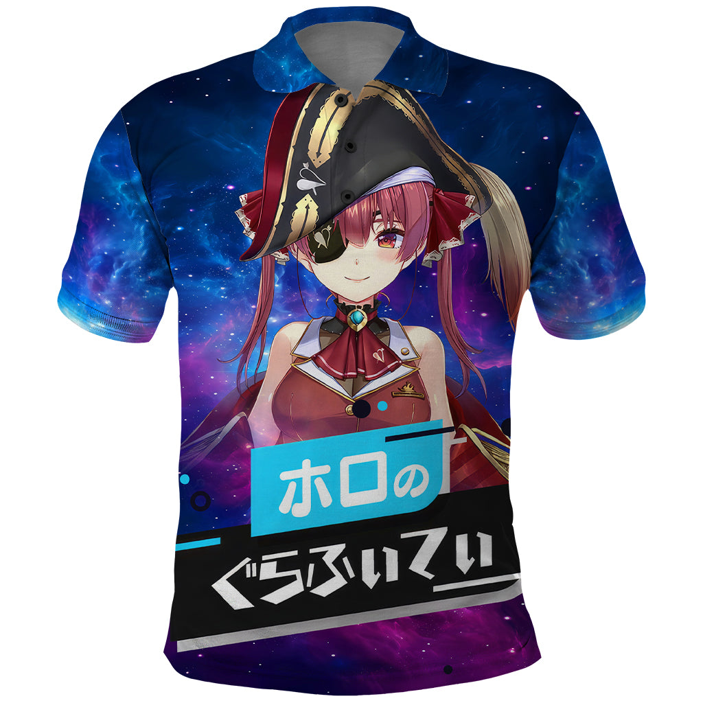 Houshou Marine Holo Live Polo Shirt Galaxy Style