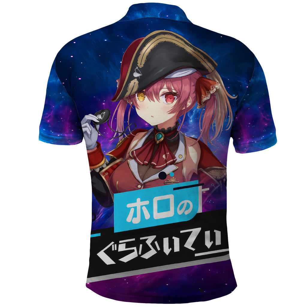 Houshou Marine Holo Live Polo Shirt Galaxy Style