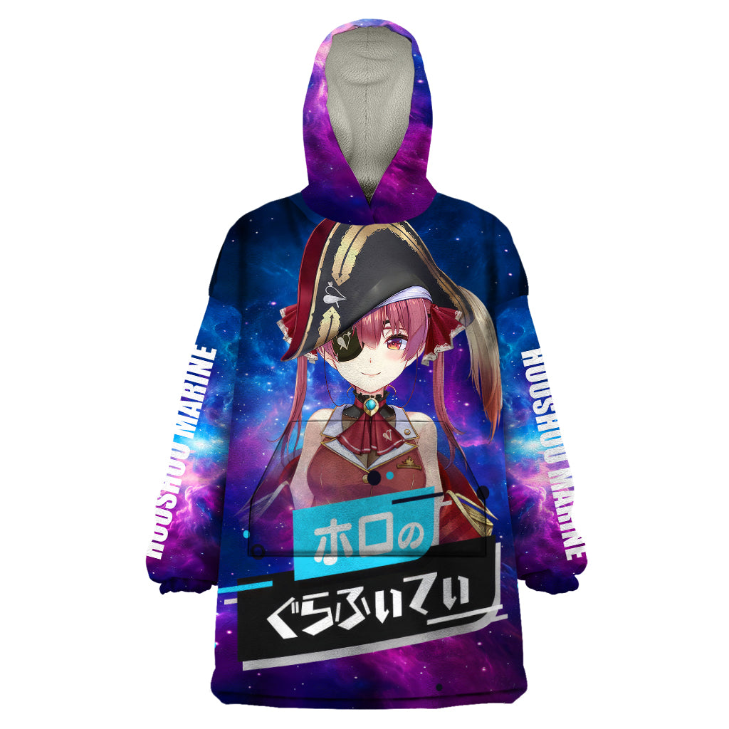 Houshou Marine Holo Live Wearable Blanket Hoodie Galaxy Style