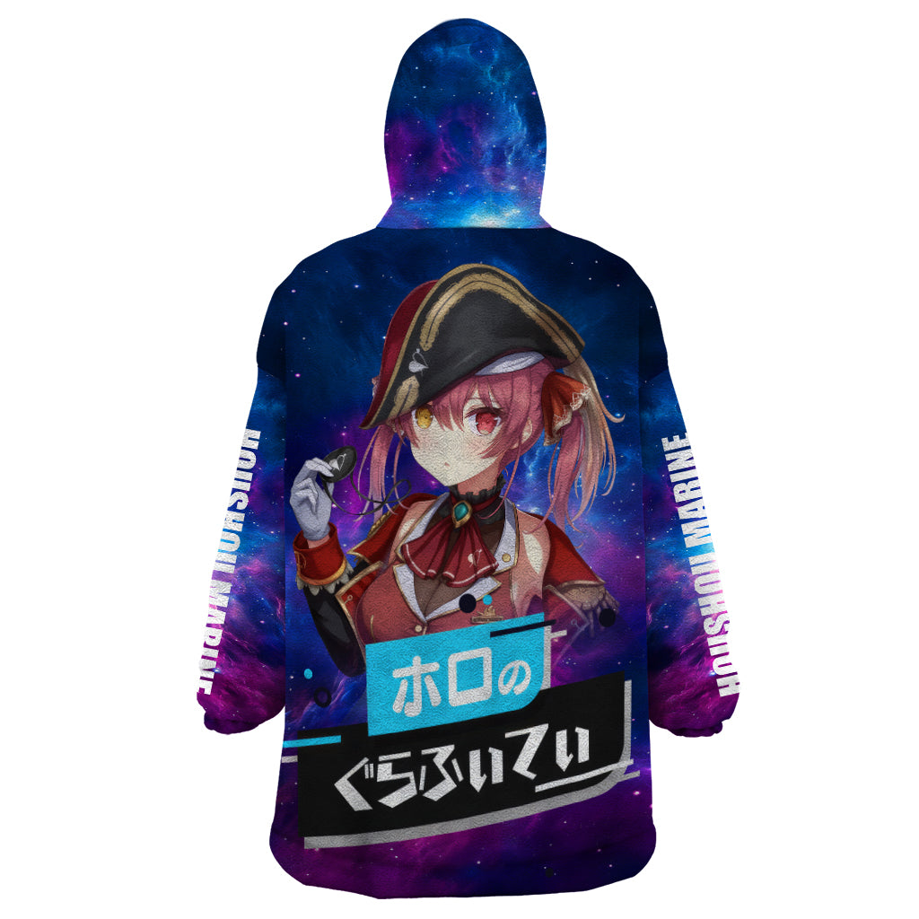 Houshou Marine Holo Live Wearable Blanket Hoodie Galaxy Style