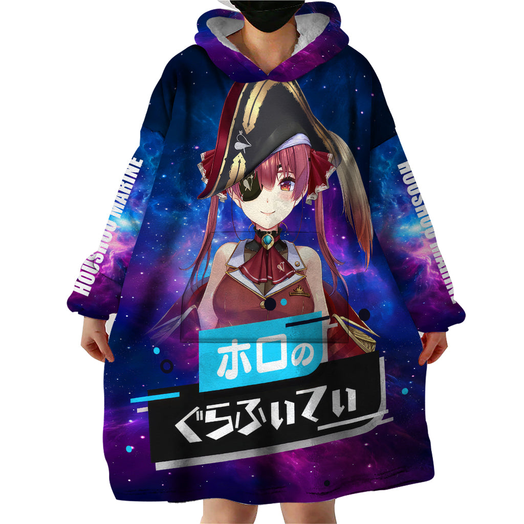 Houshou Marine Holo Live Wearable Blanket Hoodie Galaxy Style