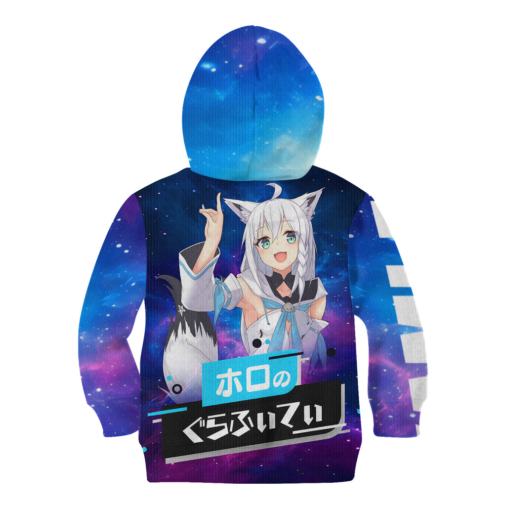 Shirakami Fubuki Holo Live Kid Hoodie Galaxy Style