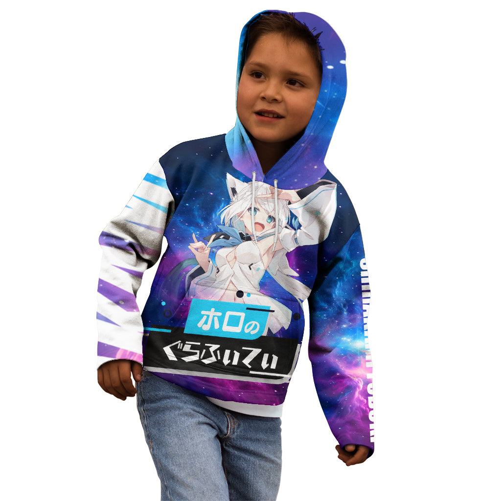 Shirakami Fubuki Holo Live Kid Hoodie Galaxy Style