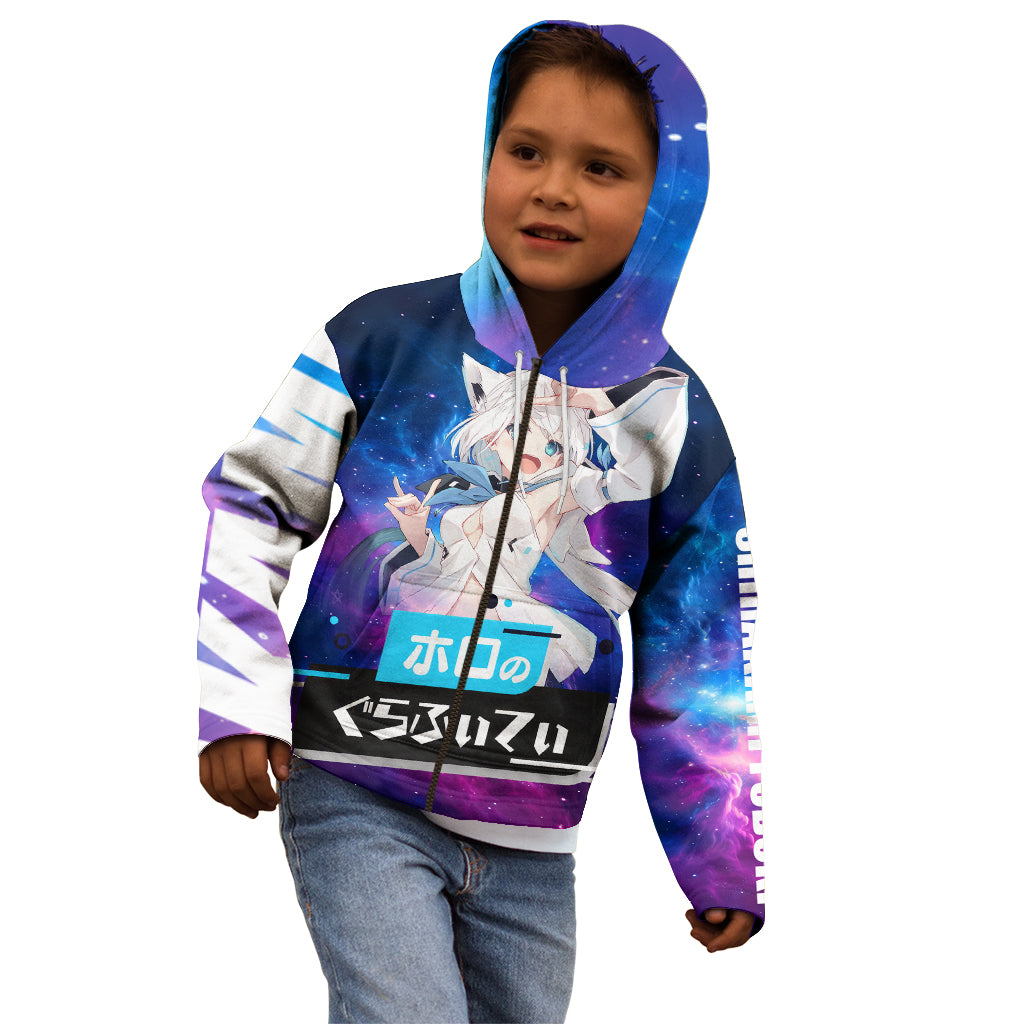 Shirakami Fubuki Holo Live Kid Hoodie Galaxy Style