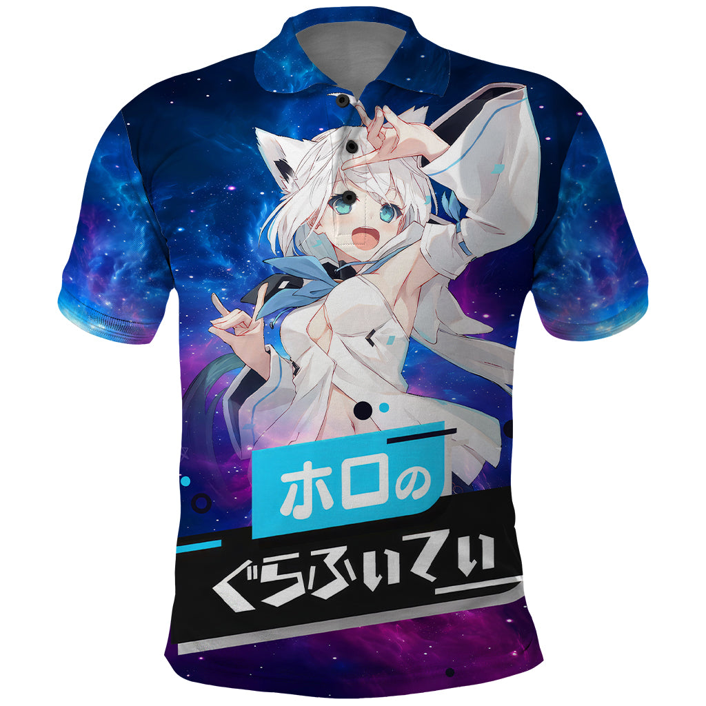 Shirakami Fubuki Holo Live Polo Shirt Galaxy Style
