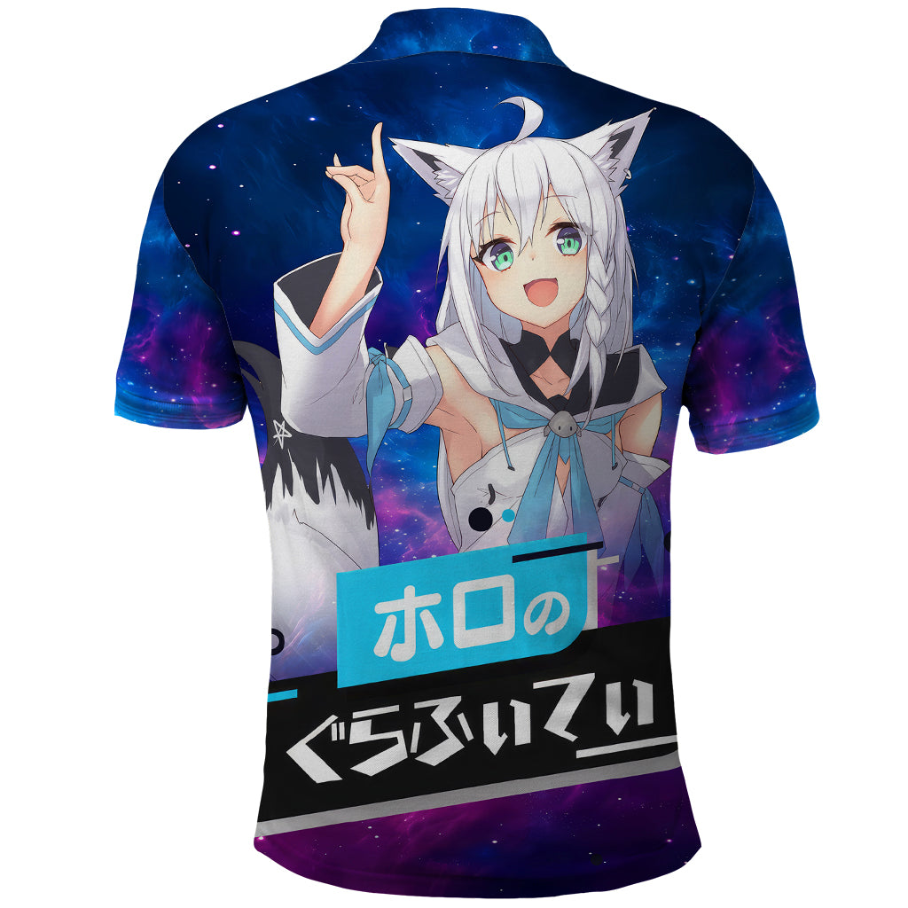 Shirakami Fubuki Holo Live Polo Shirt Galaxy Style