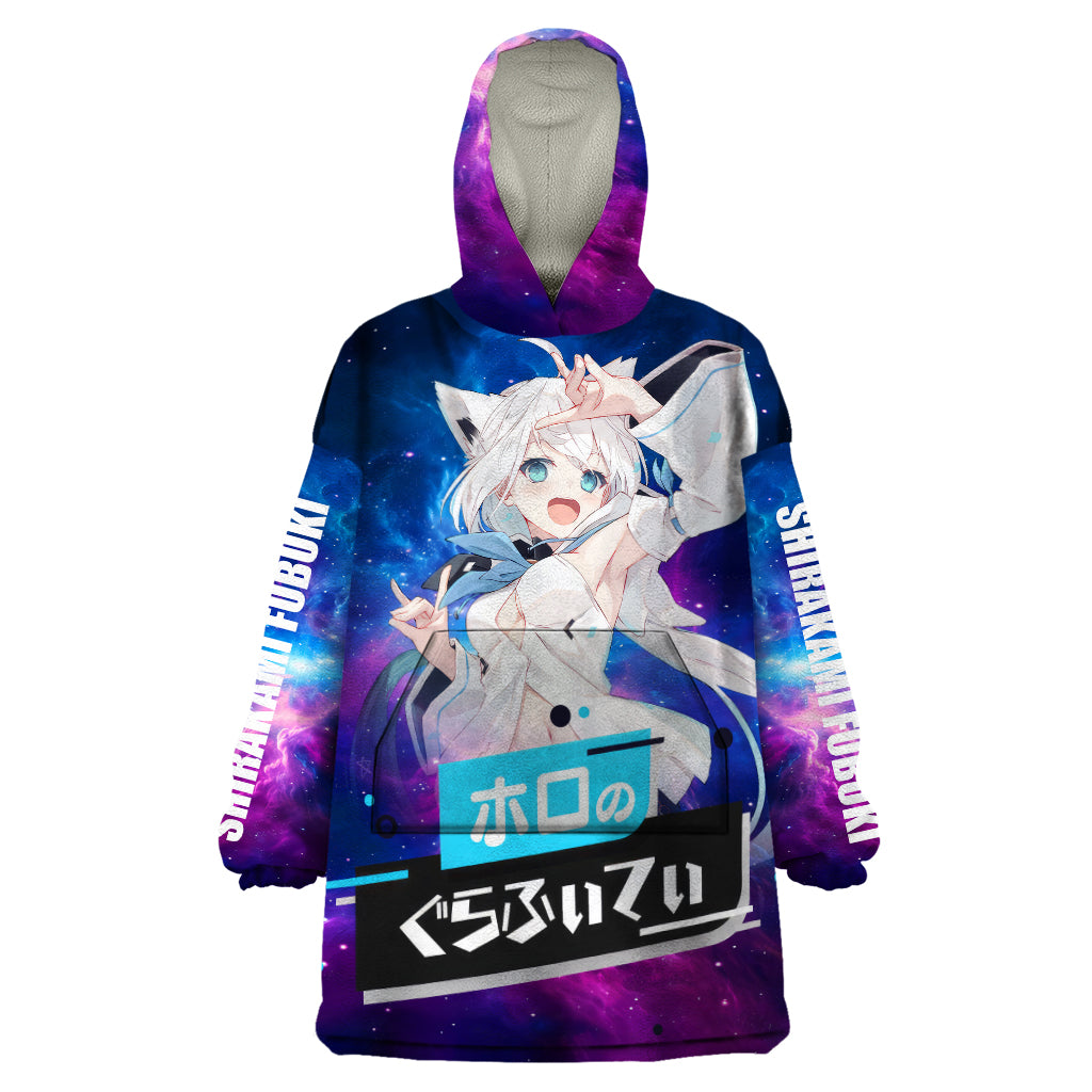 Shirakami Fubuki Holo Live Wearable Blanket Hoodie Galaxy Style