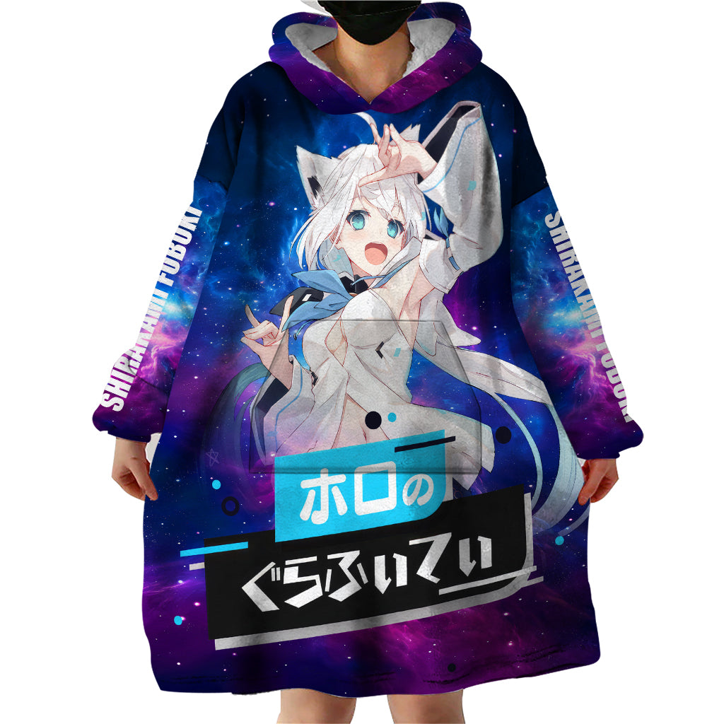 Shirakami Fubuki Holo Live Wearable Blanket Hoodie Galaxy Style