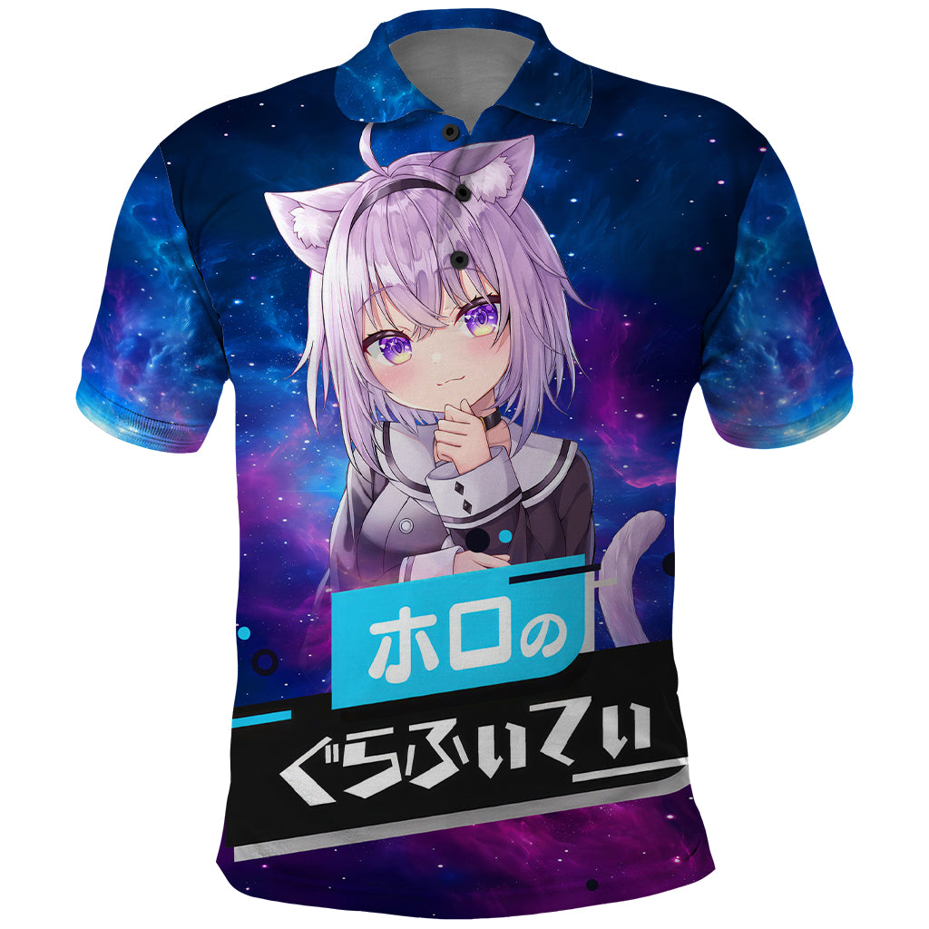Nekomata Okayu Holo Live Polo Shirt Galaxy Style