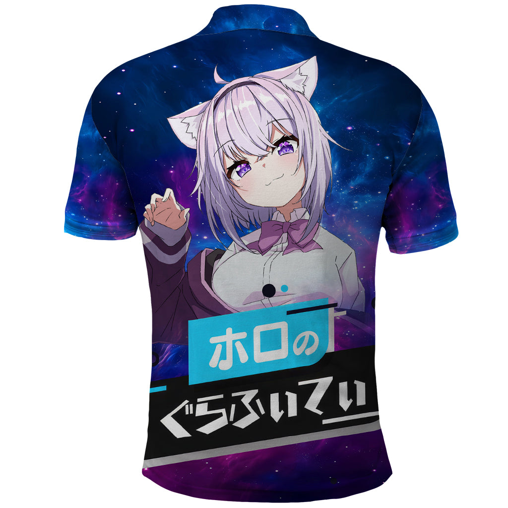 Nekomata Okayu Holo Live Polo Shirt Galaxy Style