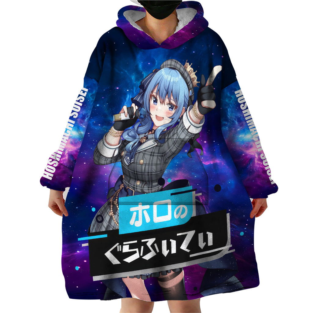 Hoshimachi Suisei Holo Live Wearable Blanket Hoodie Galaxy Style