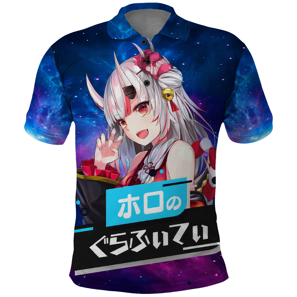 Nakiri Ayame Holo Live Polo Shirt Galaxy Style