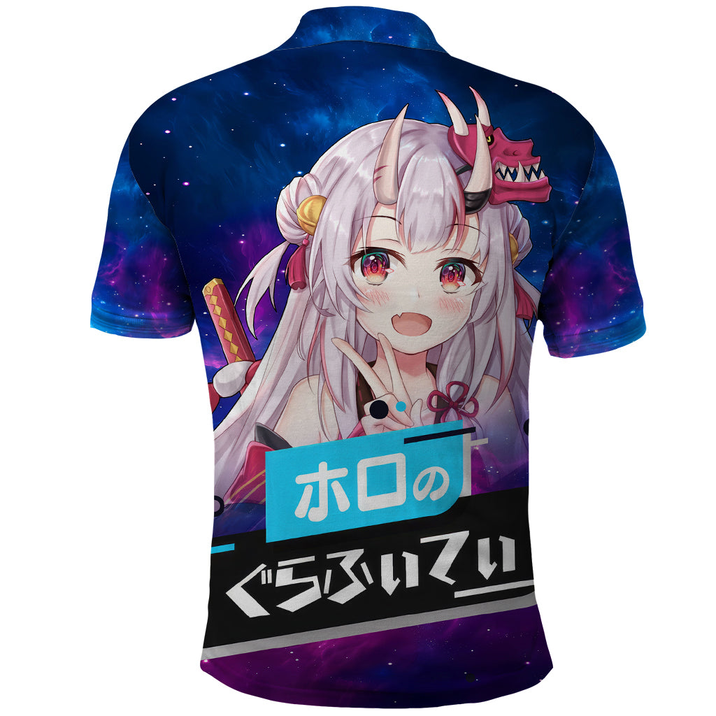 Nakiri Ayame Holo Live Polo Shirt Galaxy Style
