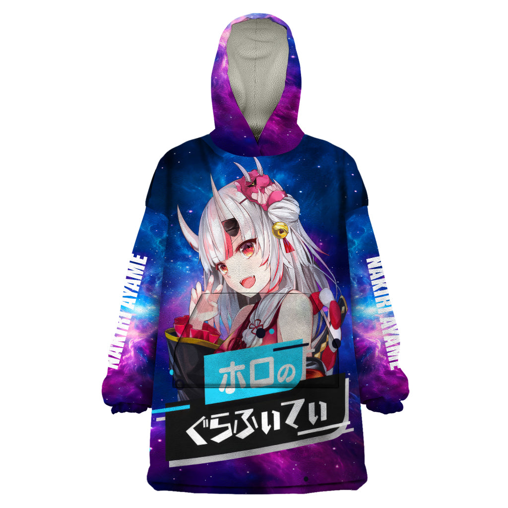 Nakiri Ayame Holo Live Wearable Blanket Hoodie Galaxy Style