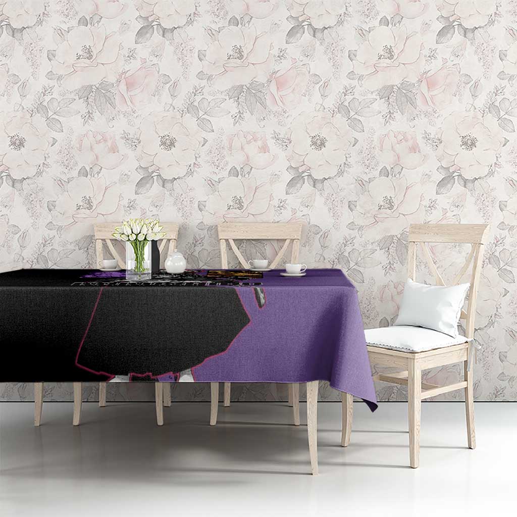 Kokushibo from Demon Slayer Tablecloth with Purple and Black Split Background and Sword Draw Manga Style Design - The Mazicc
