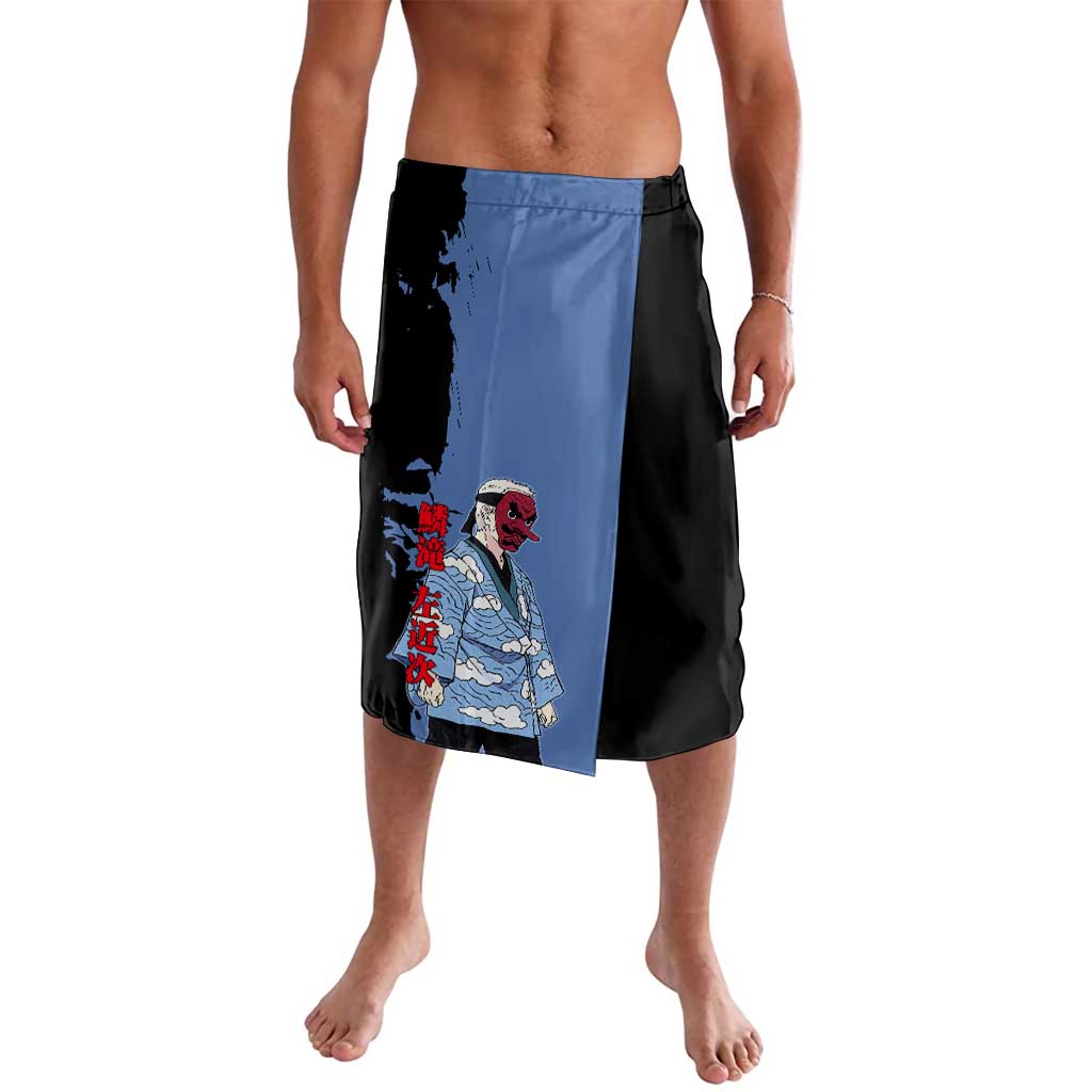 Sakonji Urokodaki from Demon Slayer Lavalava with Blue and Black Split Background and Cloud Kimono Water Style Manga Design - The Mazicc