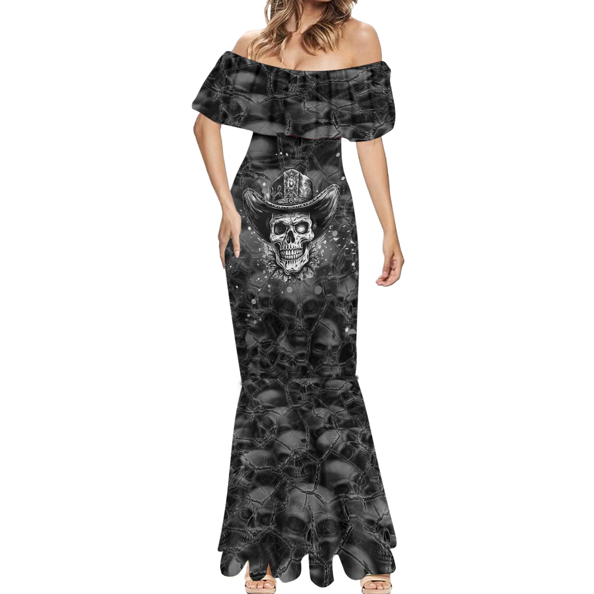 cowboy-skull-mermaid-dress-cowboy-take-me-away