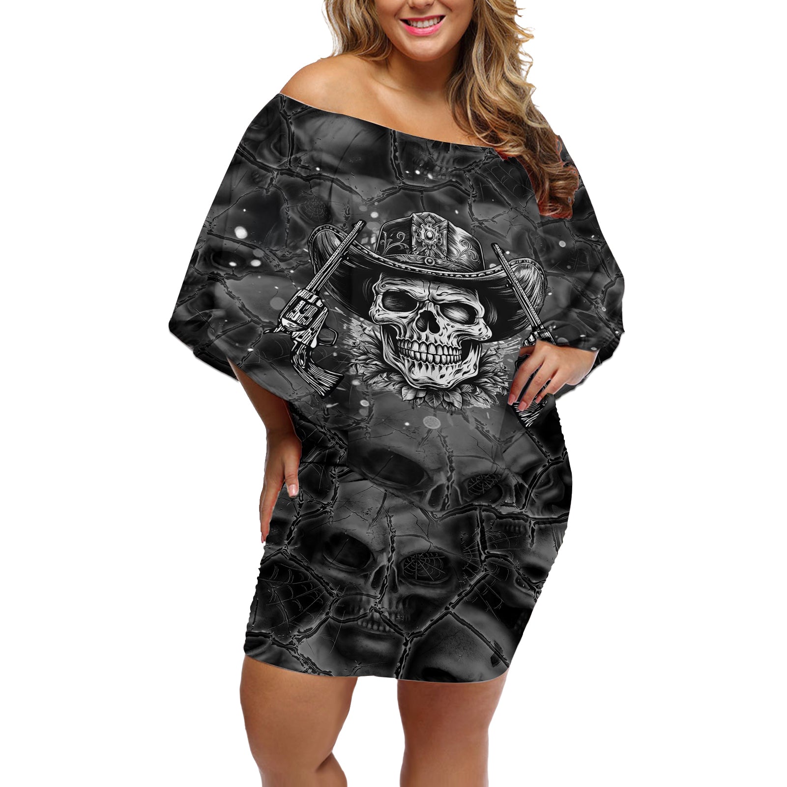cowboy-skull-off-shoulder-short-dress-cowboy-take-me-away