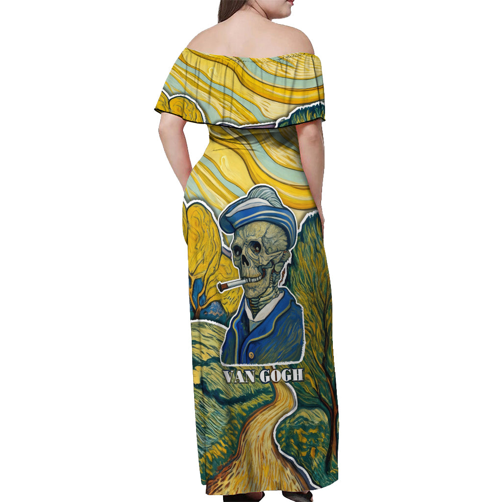 vincent-van-gogh-skull-off-shoulder-maxi-dress