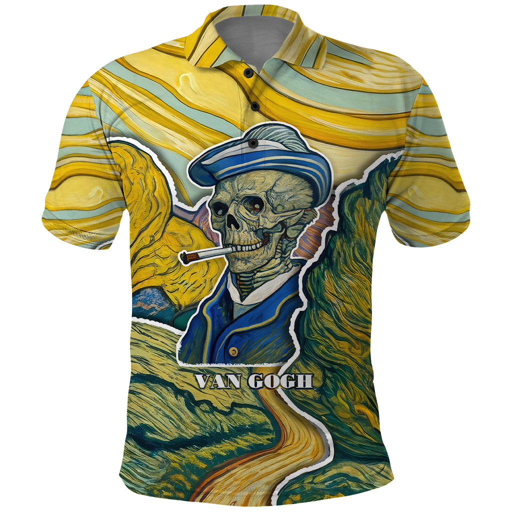 vincent-van-gogh-skull-polo-shirt