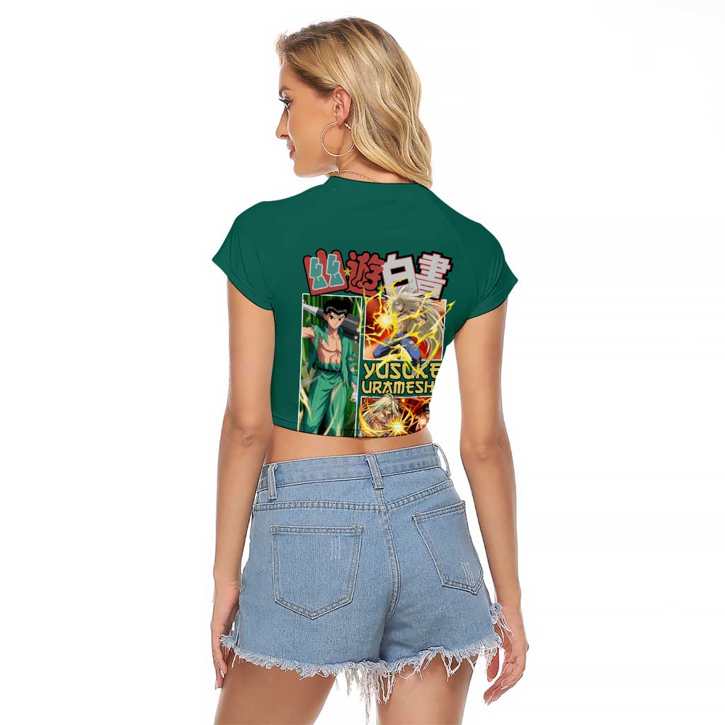 Yusuke Urameshi Yuyu Hakusho Raglan Cropped T Shirt Anime Style