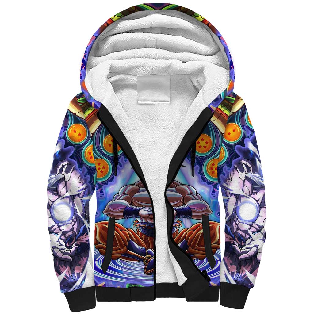Trippy Ultra Instinct Goku Dragon Ball Z Sherpa Hoodie Anime Trippy Style