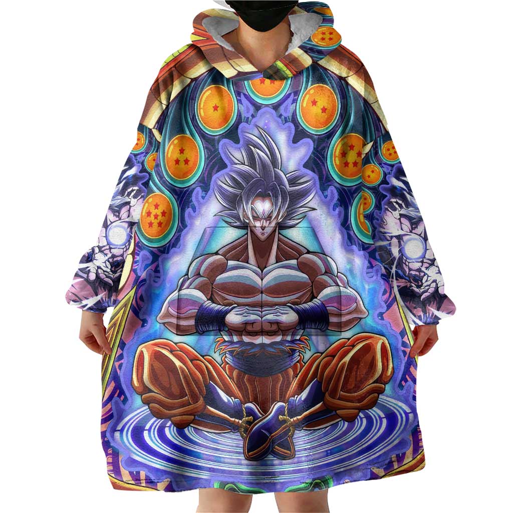 Trippy Ultra Instinct Goku Dragon Ball Z Wearable Blanket Hoodie Anime Trippy Style