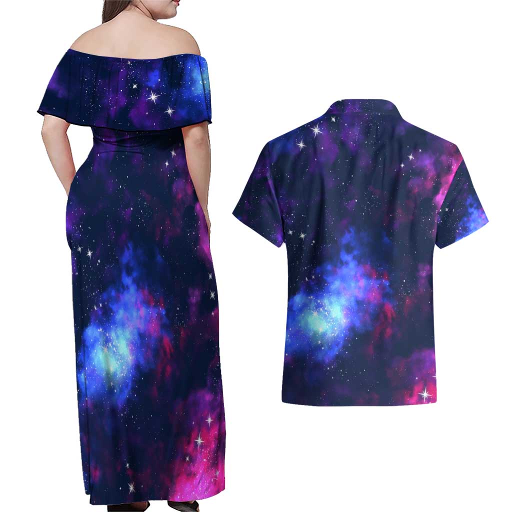 One Piece Lunar Ring Luffy Couples Matching Off Shoulder Maxi Dress and Hawaiian Shirt Anime Style