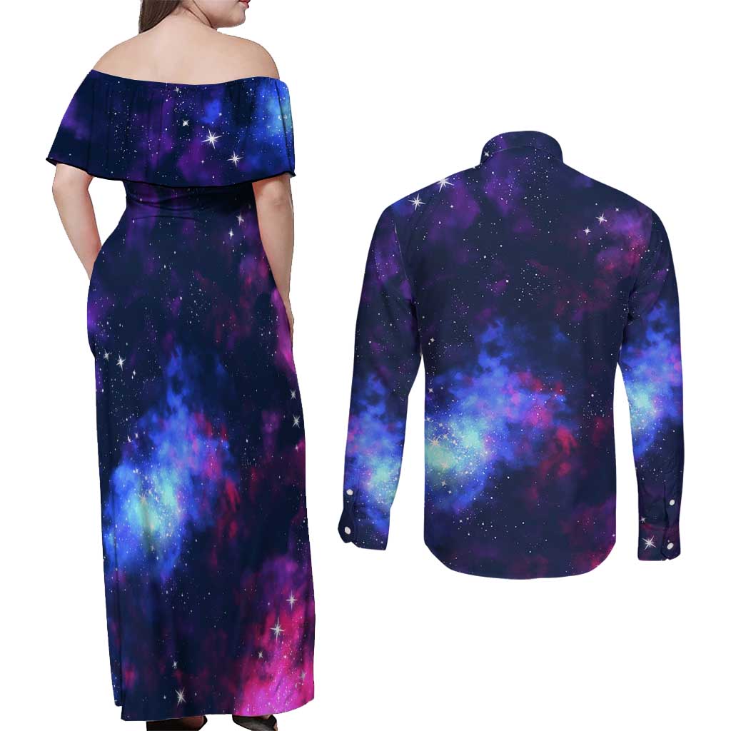 One Piece Lunar Ring Luffy Couples Matching Off Shoulder Maxi Dress and Long Sleeve Button Shirt Anime Style