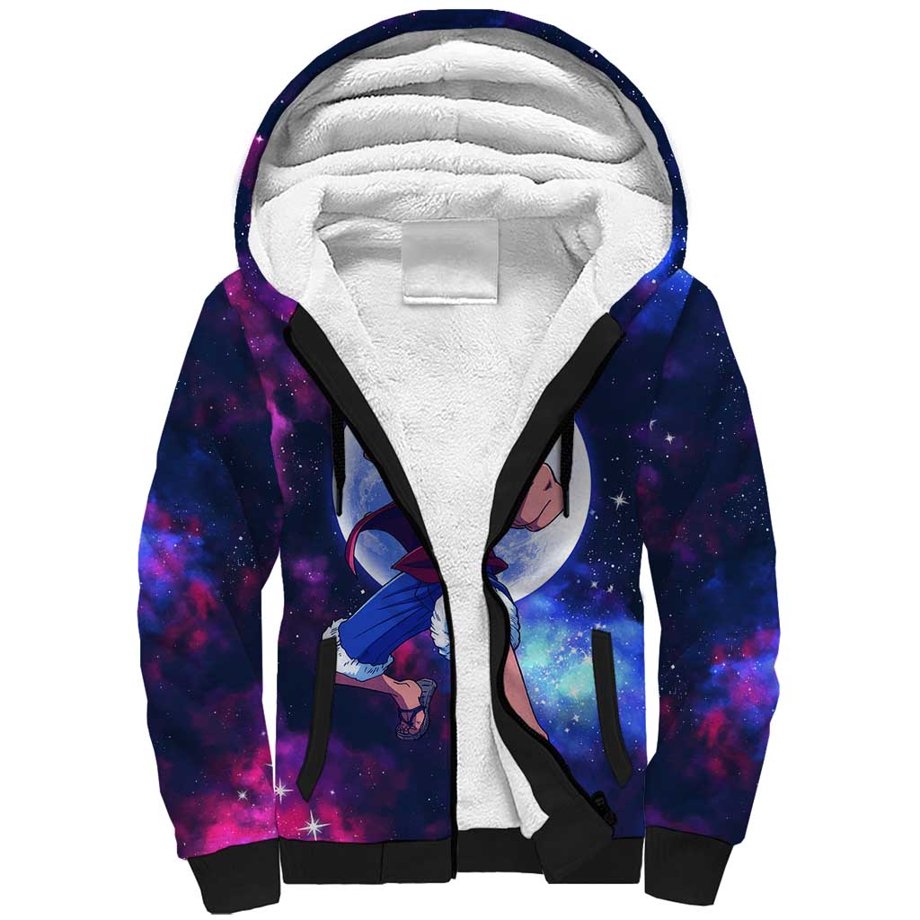 One Piece Lunar Ring Luffy Sherpa Hoodie Anime Style