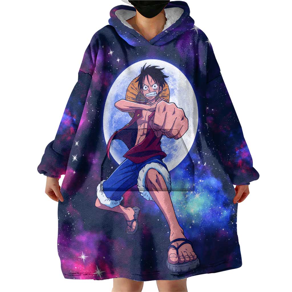 One Piece Lunar Ring Luffy Wearable Blanket Hoodie Anime Style