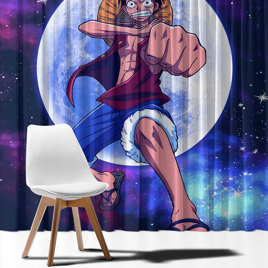 One Piece Lunar Ring Luffy Window Curtain Anime Style