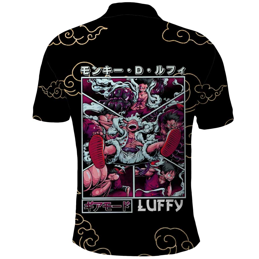Monkey D. Luffy Gear 5th V4 One Piece Polo Shirt Anime Style