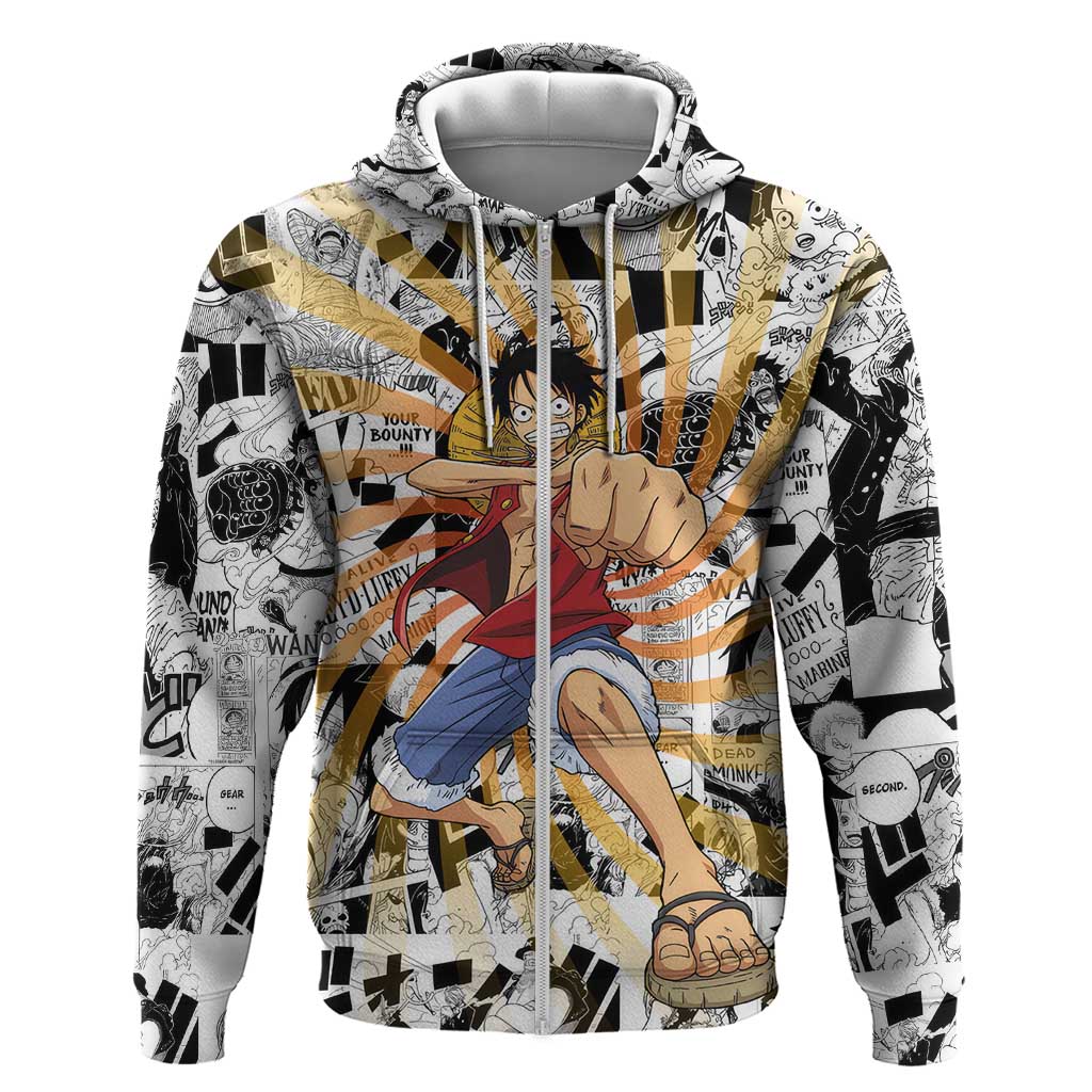 One Piece Blazing Force Luffy Hoodie Anime Mix Manga Style