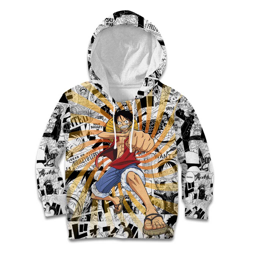 One Piece Blazing Force Luffy Kid Hoodie Anime Mix Manga Style