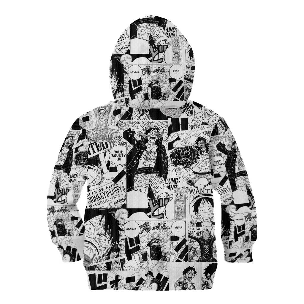One Piece Blazing Force Luffy Kid Hoodie Anime Mix Manga Style