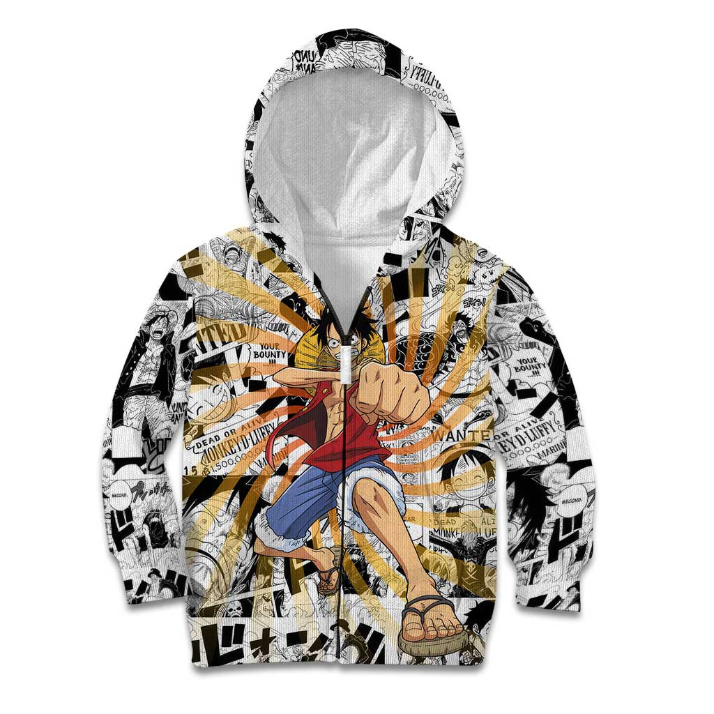 One Piece Blazing Force Luffy Kid Hoodie Anime Mix Manga Style