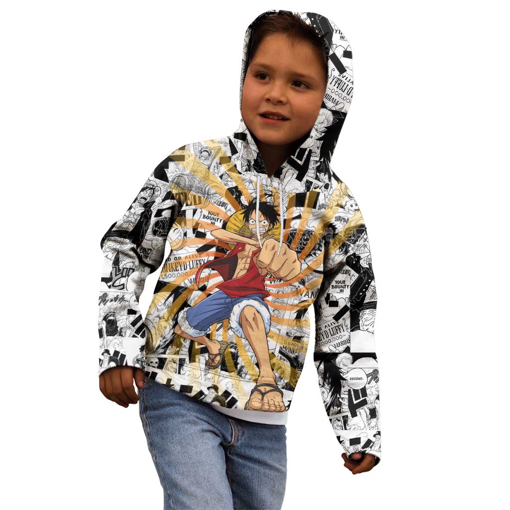 One Piece Blazing Force Luffy Kid Hoodie Anime Mix Manga Style