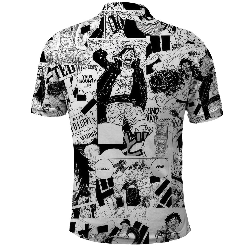 One Piece Blazing Force Luffy Polo Shirt Anime Mix Manga Style