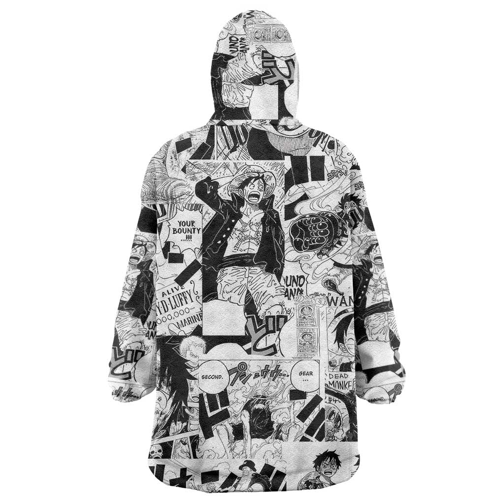 One Piece Blazing Force Luffy Wearable Blanket Hoodie Anime Mix Manga Style