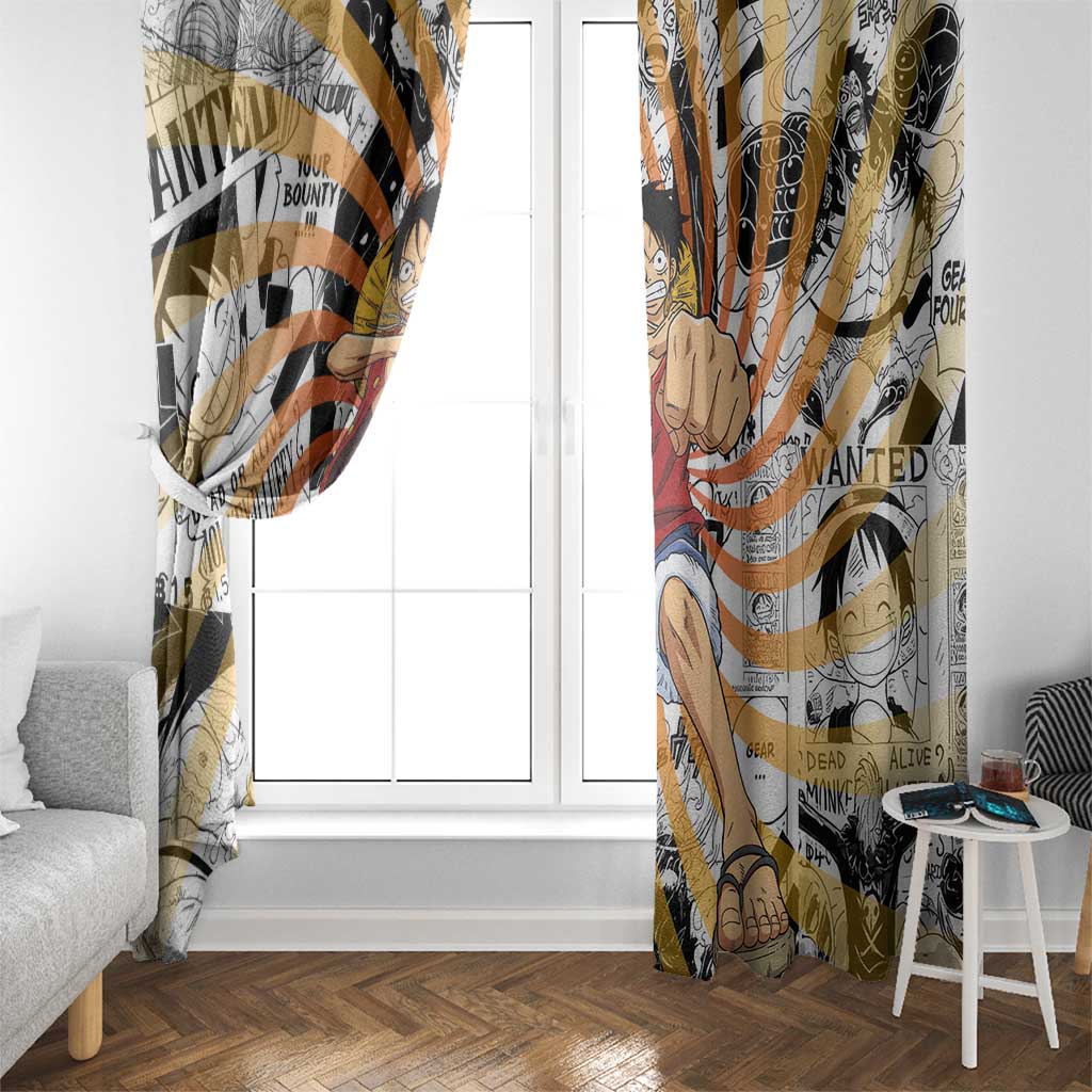 One Piece Blazing Force Luffy Window Curtain Anime Mix Manga Style