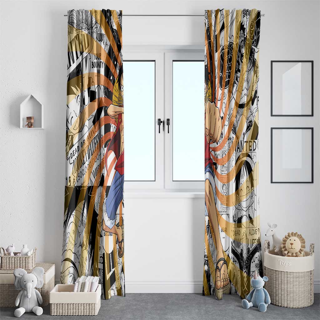 One Piece Blazing Force Luffy Window Curtain Anime Mix Manga Style