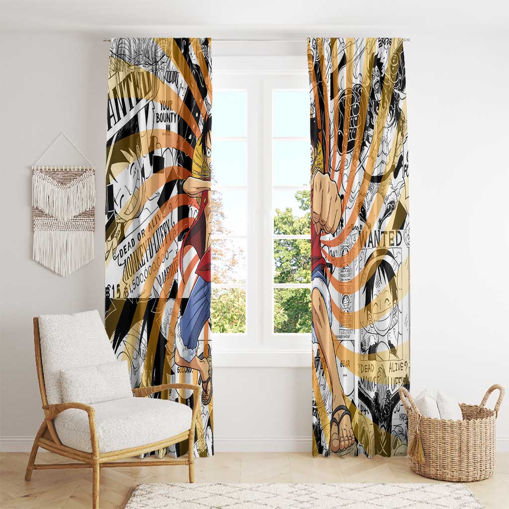 One Piece Blazing Force Luffy Window Curtain Anime Mix Manga Style