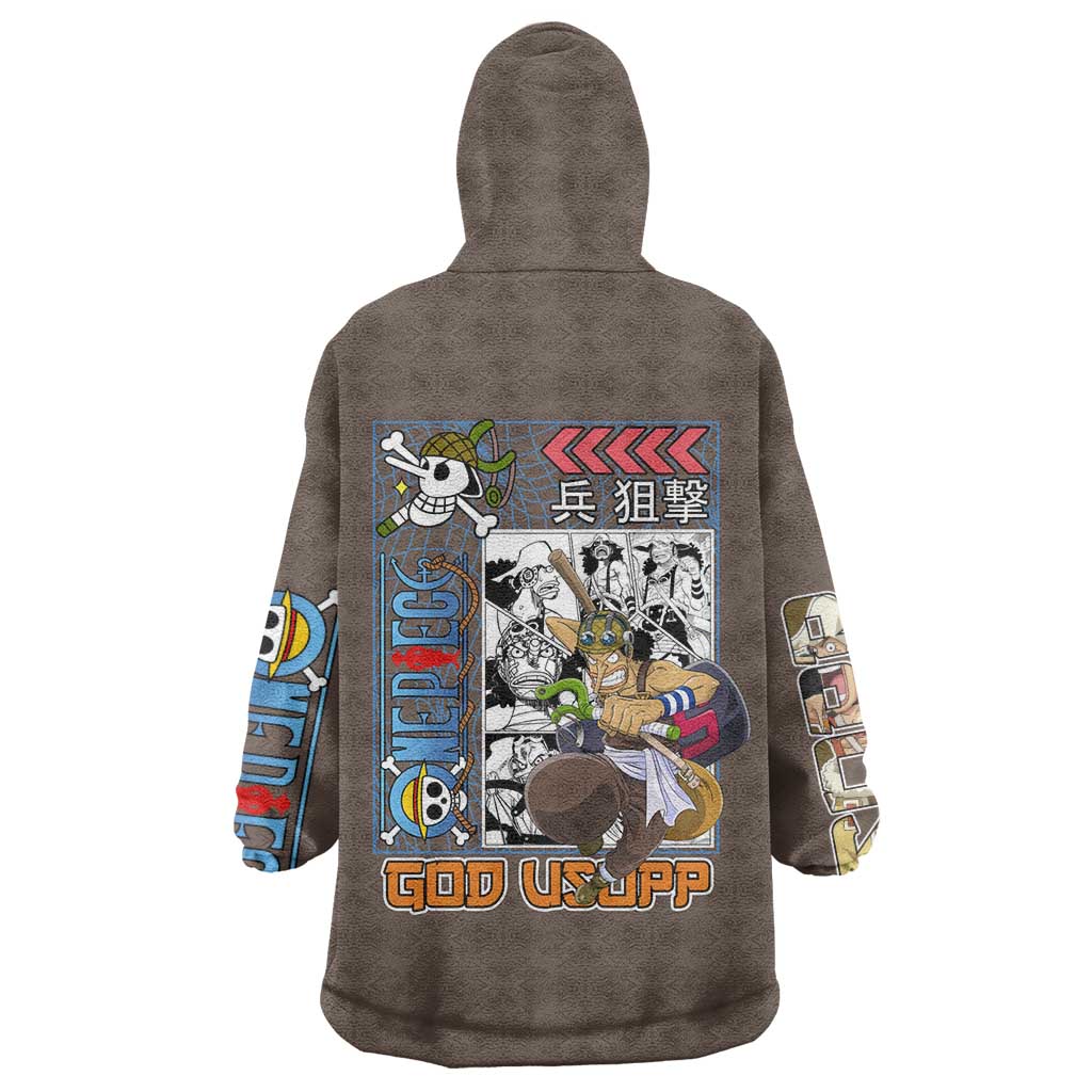 Usopp One Piece Streetwear Wearable Blanket Hoodie Anime Style